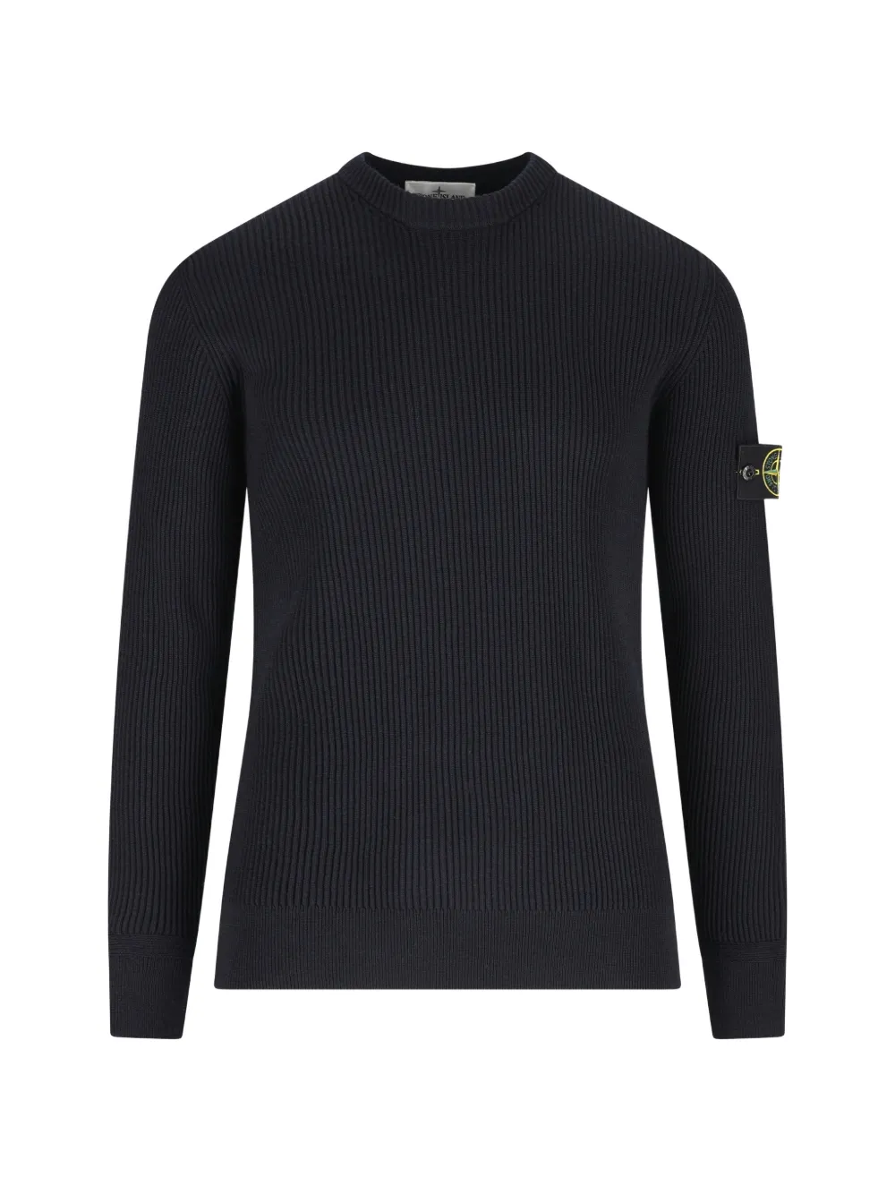 Stone Island ribbed-knit logo-patch sweater - Blu