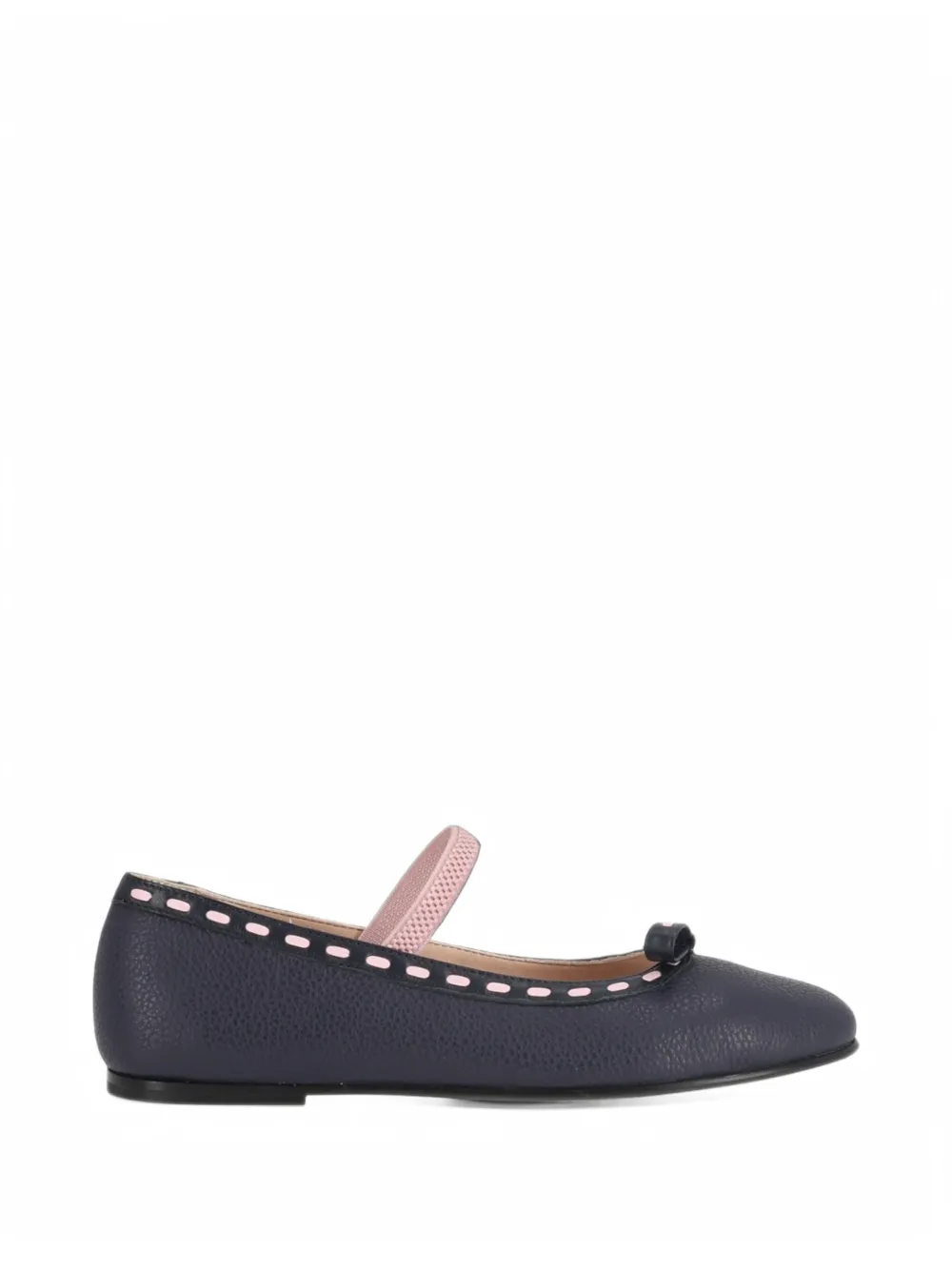 Fendi Kids bow-detail leather ballet flats - Bleu Fendi Kids bow-detail leather ballet flats - Bleu