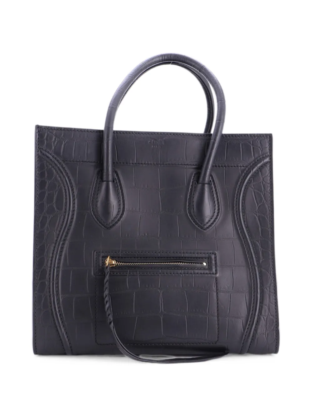 Celine Pre-Owned Phantom Bag Crocodile Embossed Leather Medium tote bag - Black
