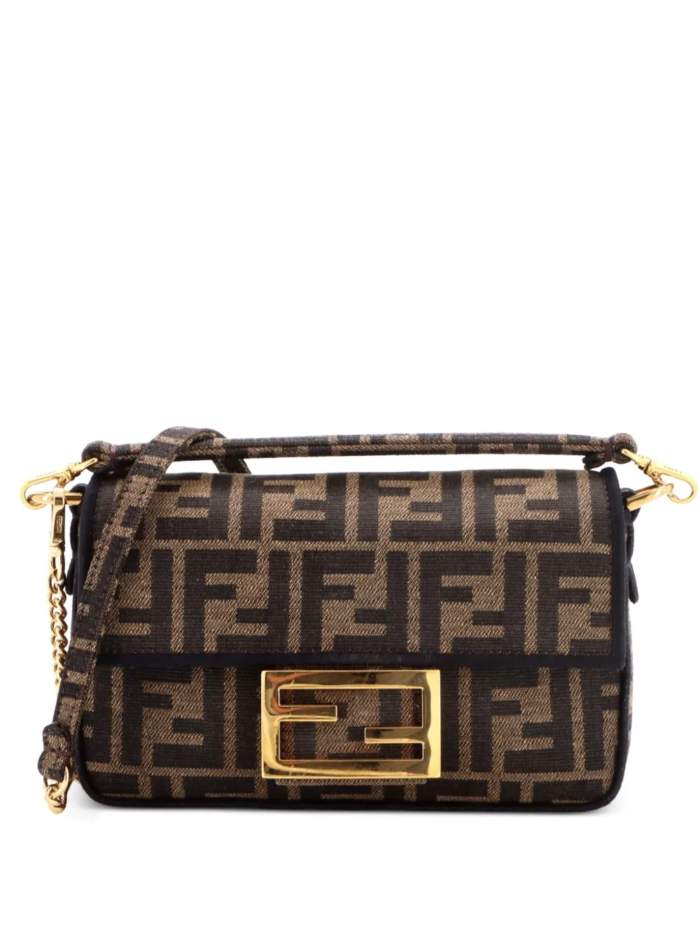 Fendi Pre-Owned Baguette NM Bag Zucca Canvas Mini crossbody bag - Brown