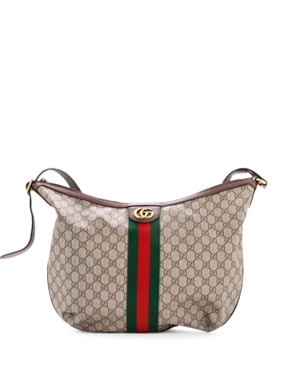 Gucci Pre-Owned Borsa passepartout Ophidia Half Moon GG grande in tela cerata - Marrone