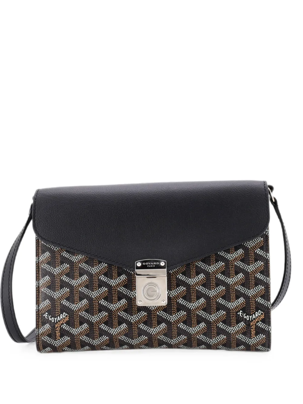Goyard Pre-Owned Borsa a tracolla Chypre in tela cerata e pelle - Nero
