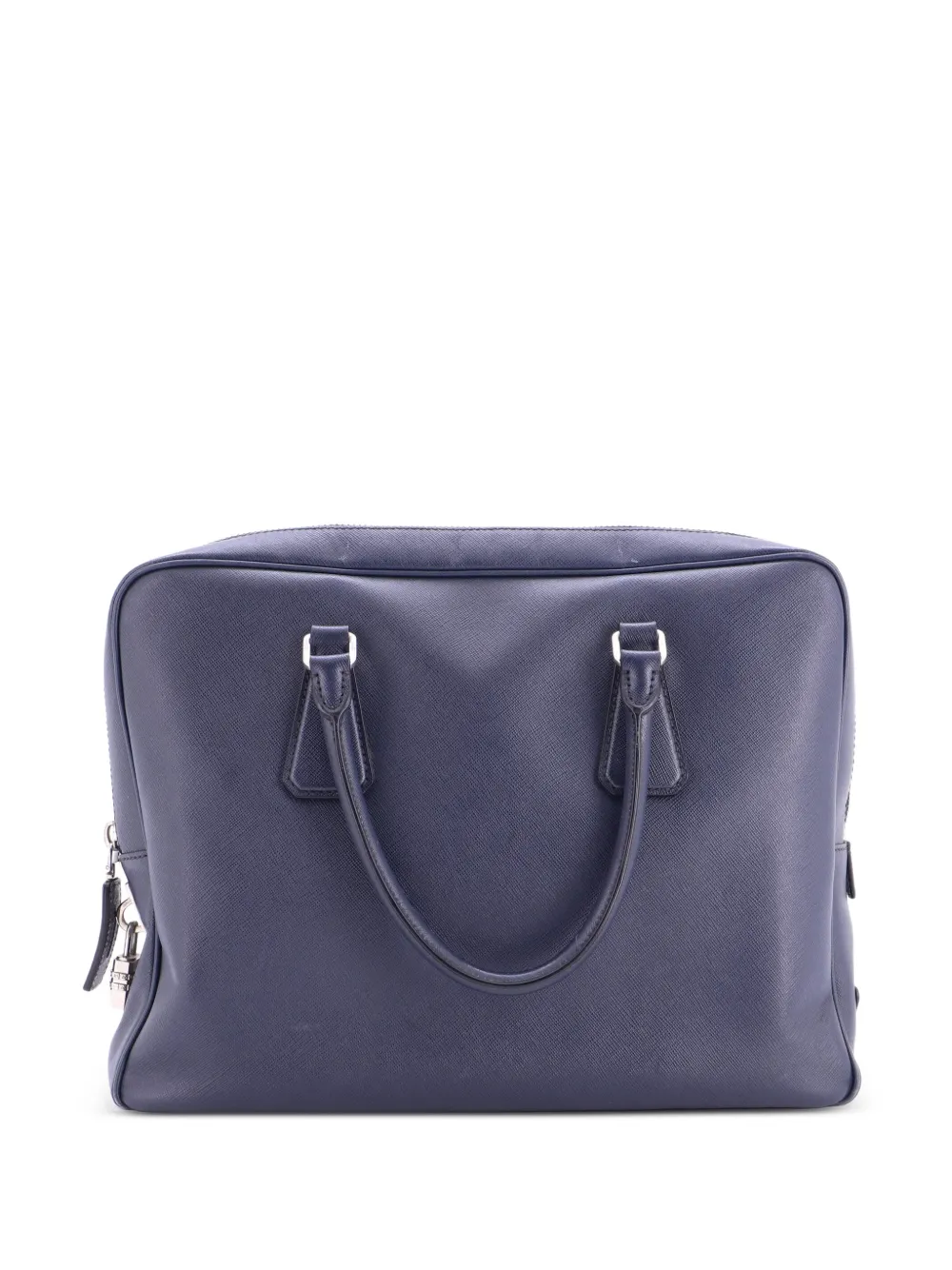 Prada Pre-Owned Zip Around Briefcase Saffiano Leather Large business bag - Blue
