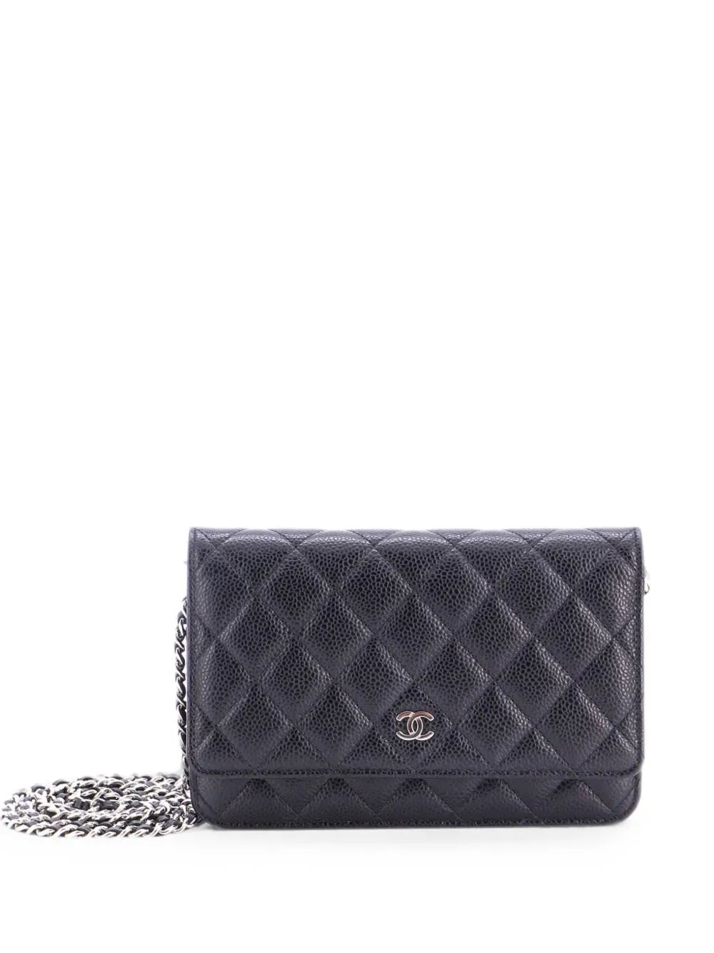 CHANEL Pre-Owned Borsa a tracolla in pelle Caviar trapuntata con catena - Nero