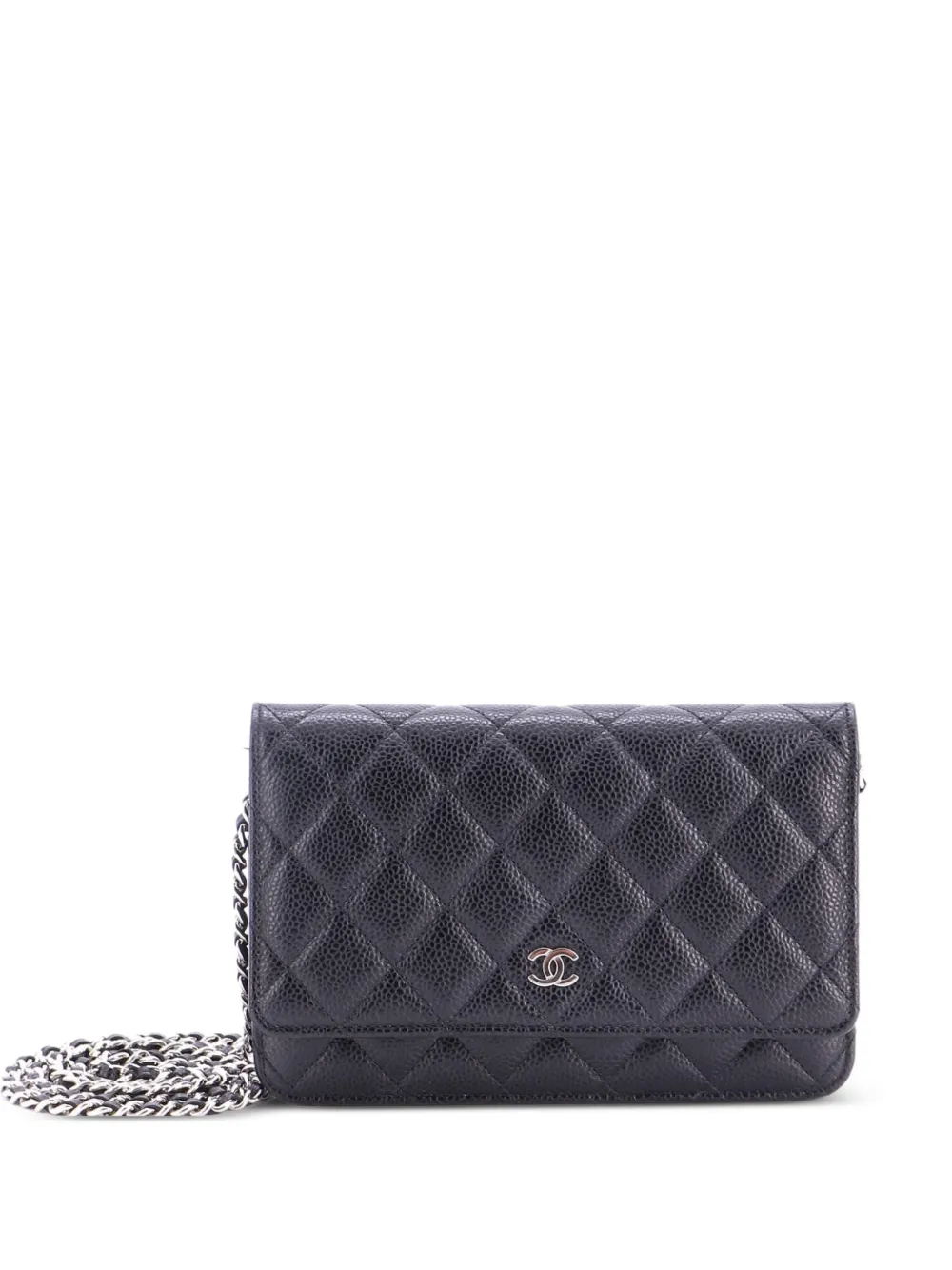 CHANEL Pre-Owned Wallet on Chain Quilted Caviar crossbody bag - Black