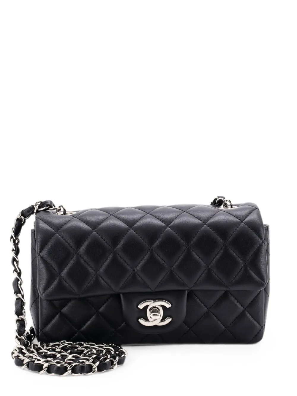 CHANEL Pre-Owned Classic Single Flap Bag Quilted Lambskin Mini crossbody bag - Black