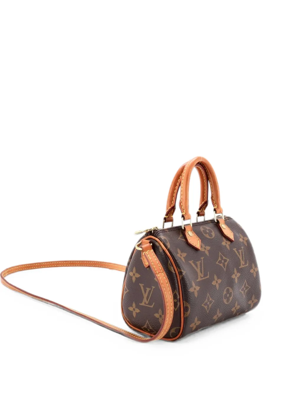 Louis Vuitton Pre-Owned Nano Speedy Bandouliere Monogram Canvas-Umhängetasche - Braun