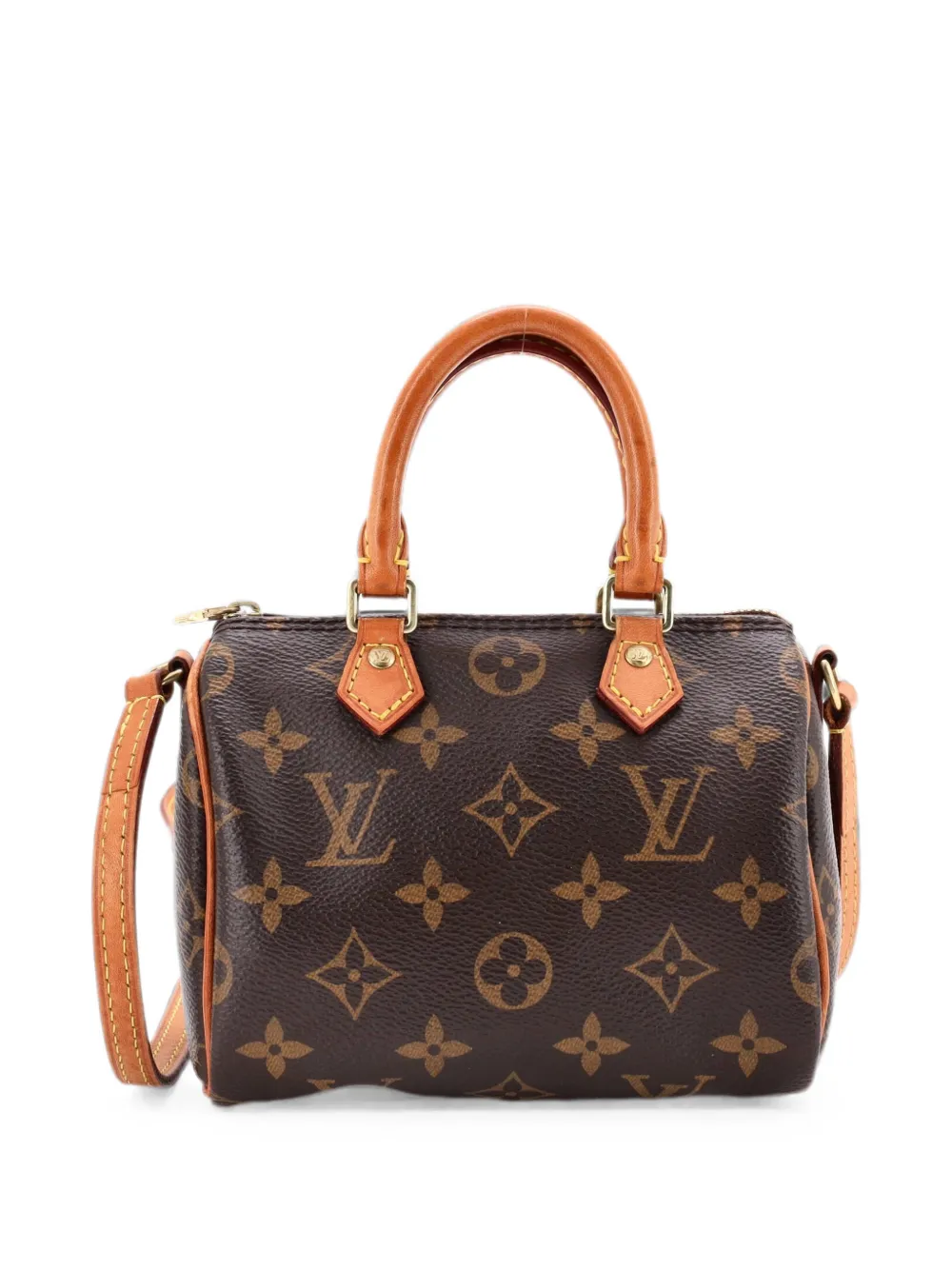 Louis Vuitton Pre-Owned Nano Speedy Bandouliere Monogram Canvas-Umhängetasche - Braun