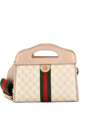 GUCCIオフィディア カットアウトハンドルGGコーテッドキャンバスハンドバッグ Gucci Pre-Owned オフィディア カットアウト ハンドルバッグ GG