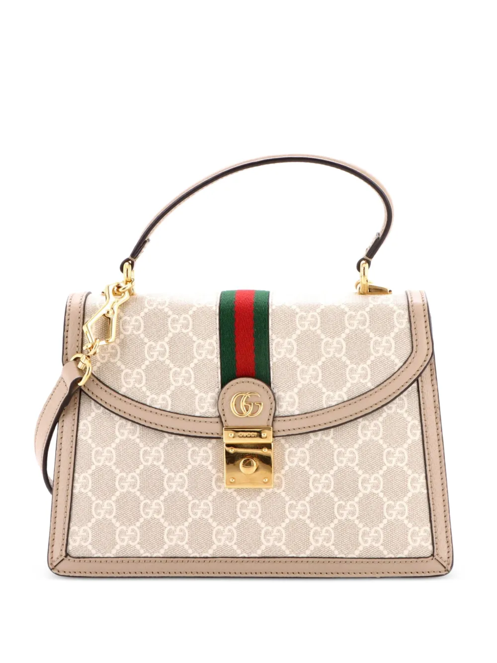 Gucci Pre-Owned Borsa a tracolla Ophidia piccola in tela cerata GG con manico - Toni neutri