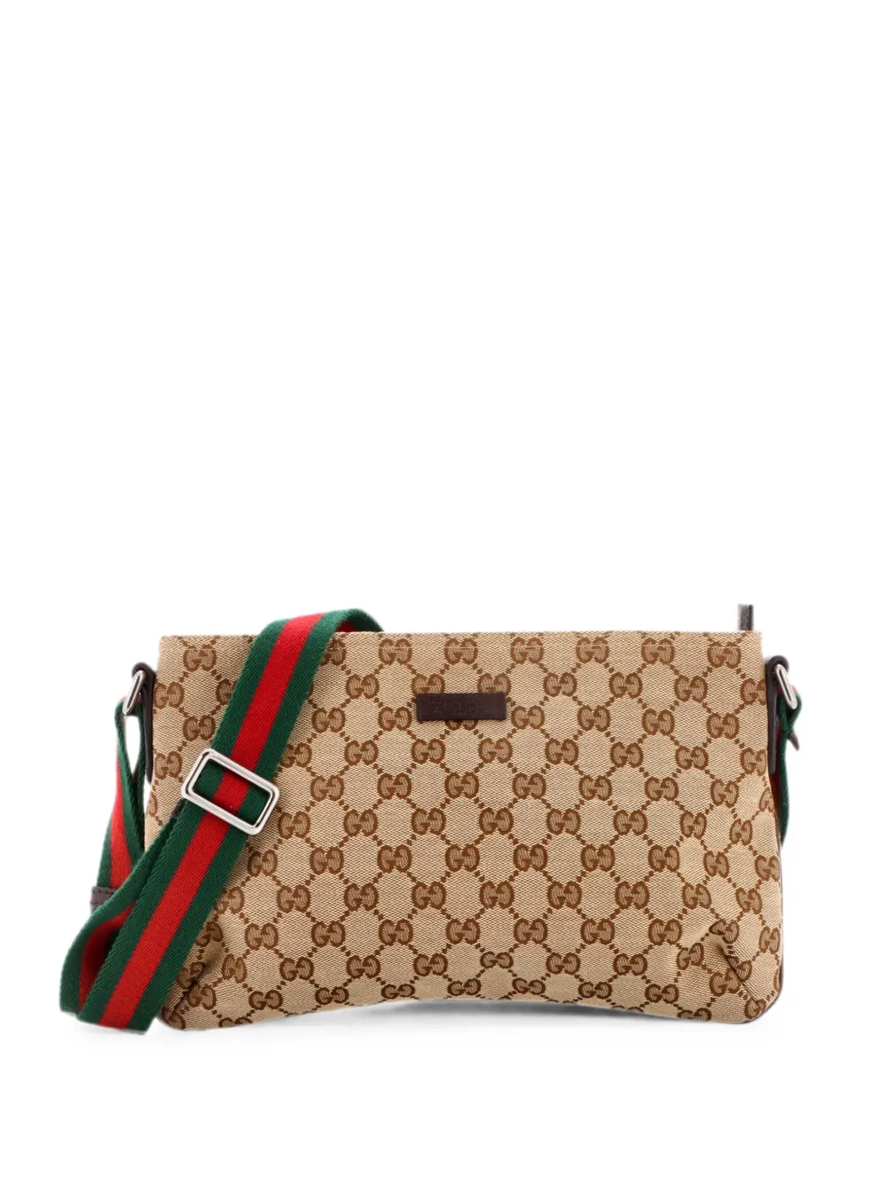 Gucci Pre-Owned Borsa a tracolla piccola in tela GG con decorazione Web - Marrone