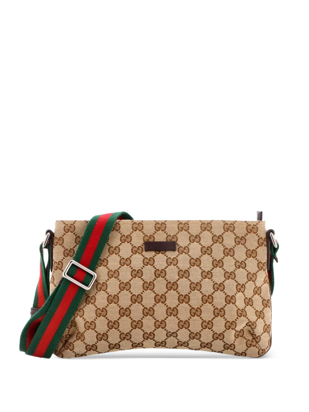 Gucci Pre-Owned Web Strap Messenger Bag GG Canvas Small crossbody bag - Braun