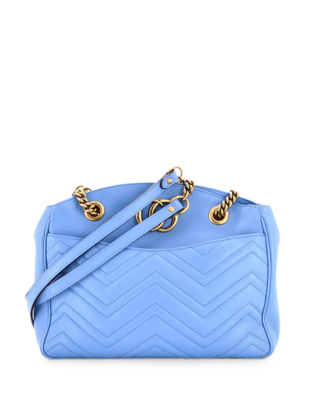 Gucci Pre-Owned Borsa a spalla GG Marmont media - Blu