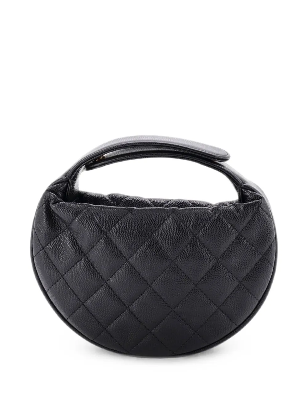 CHANEL Pre-Owned Polly Pocket Pouch Quilted Caviar Mini hobo bag - Black
