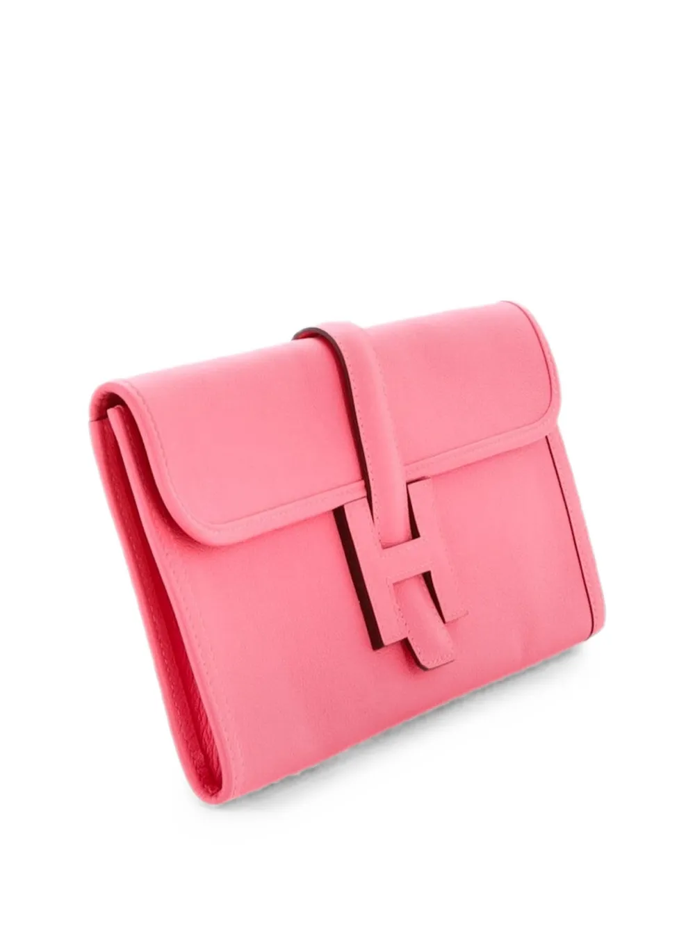 Pre-owned Hermes Jige Elan Evercolor 29 Clutch Bag In Pink