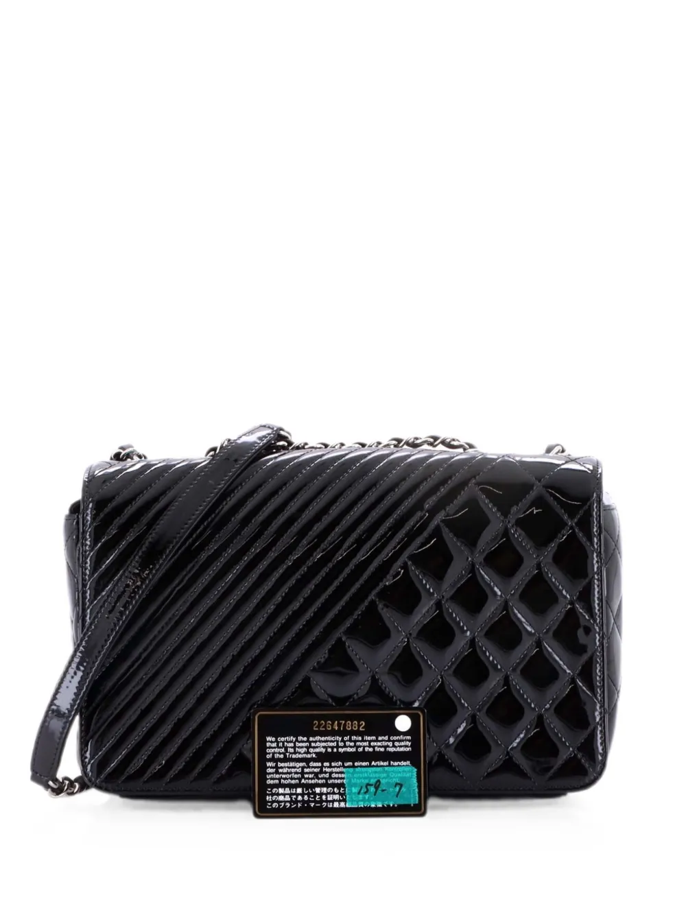 CHANEL Pre-Owned Borsa a spalla Coco Boy Flap Bag media in pelle verniciata trapuntata - Nero