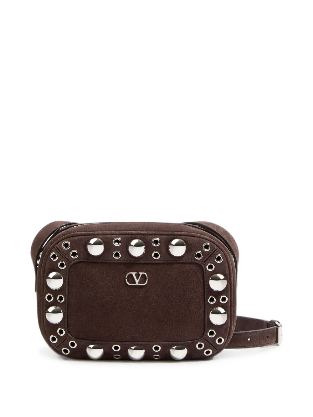 Valentino Garavani Nellcôte suede shoulder bag - Marrone