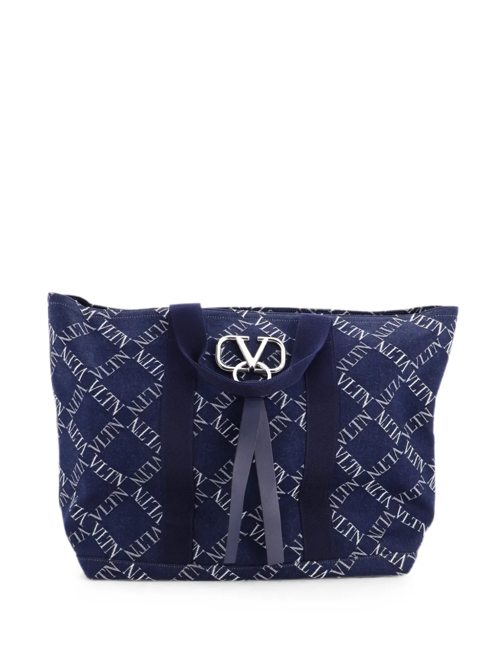 Valentino Garavani Pre-Owned Borsa tote VRing grande con stampa - Blu