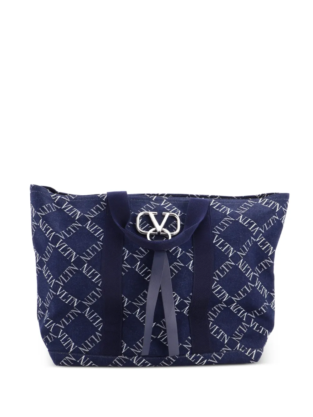 Valentino Garavani Pre-Owned Borsa tote VRing grande con stampa - Blu
