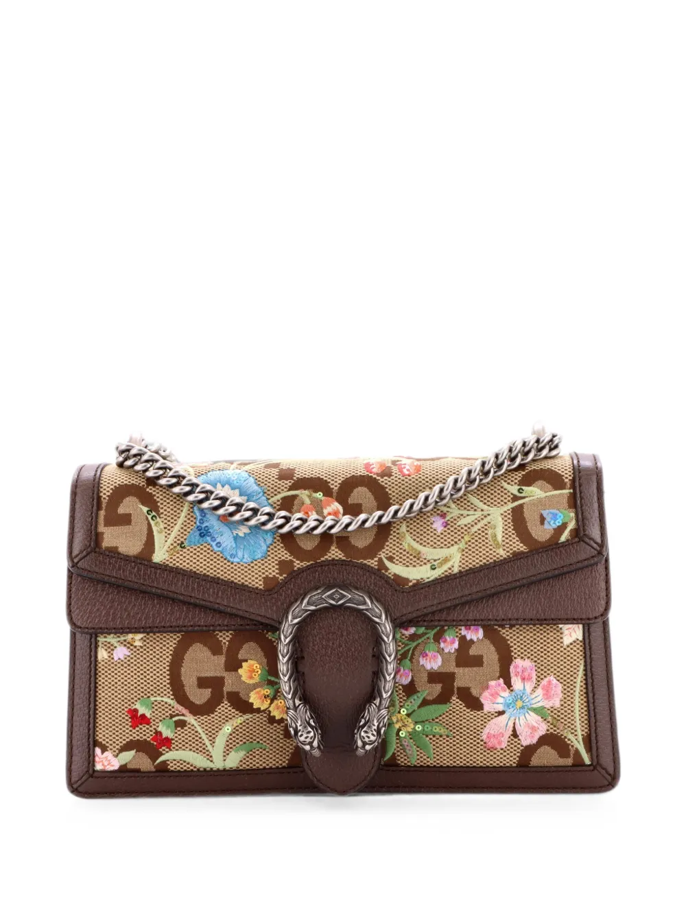 Gucci Pre-Owned Borsa a spalla Dionysus piccola con ricamo - Marrone