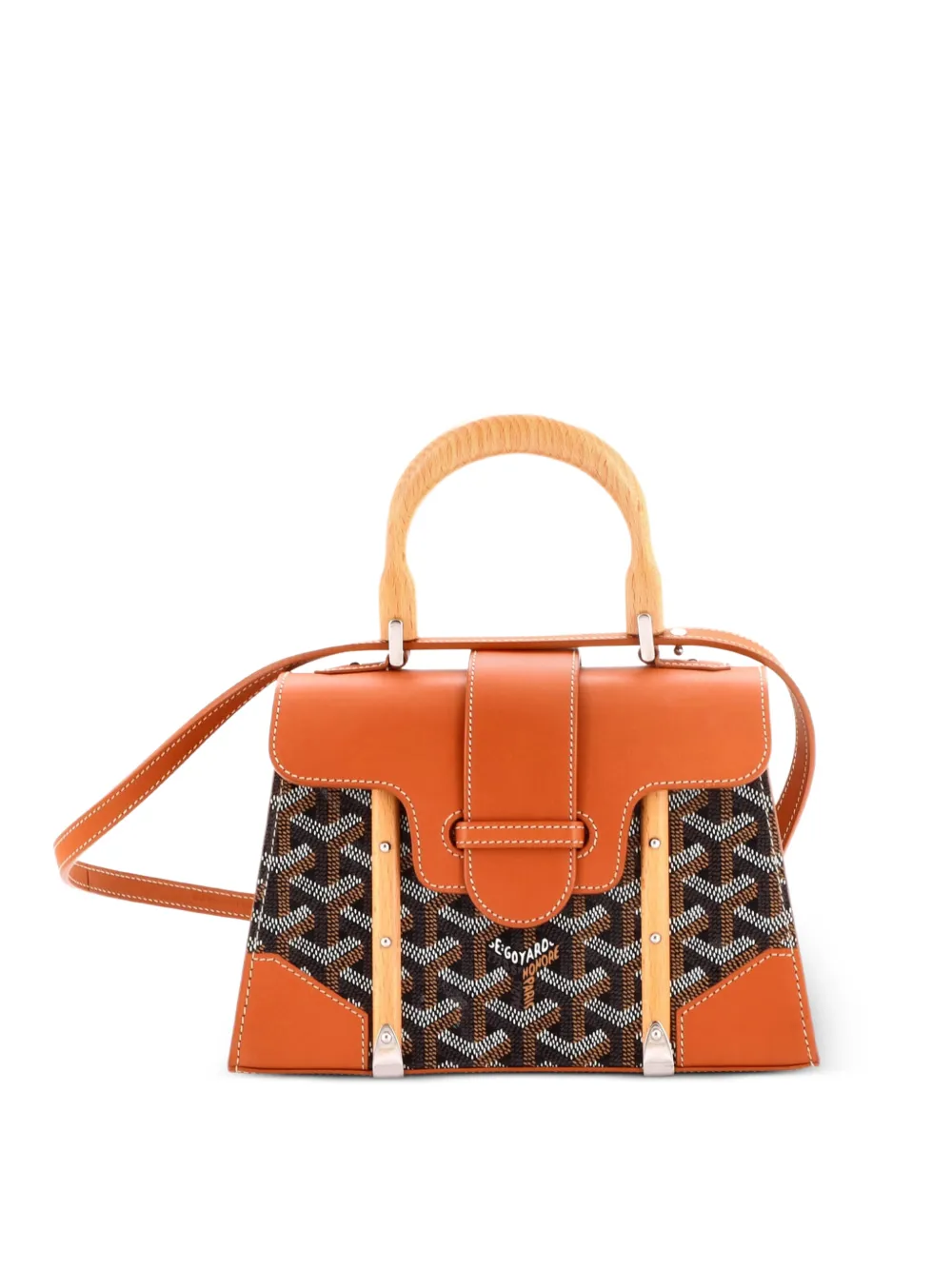 Goyard Pre-Owned Borsa a mano Saigon mini in tela cerata e pelle con manico - Marrone