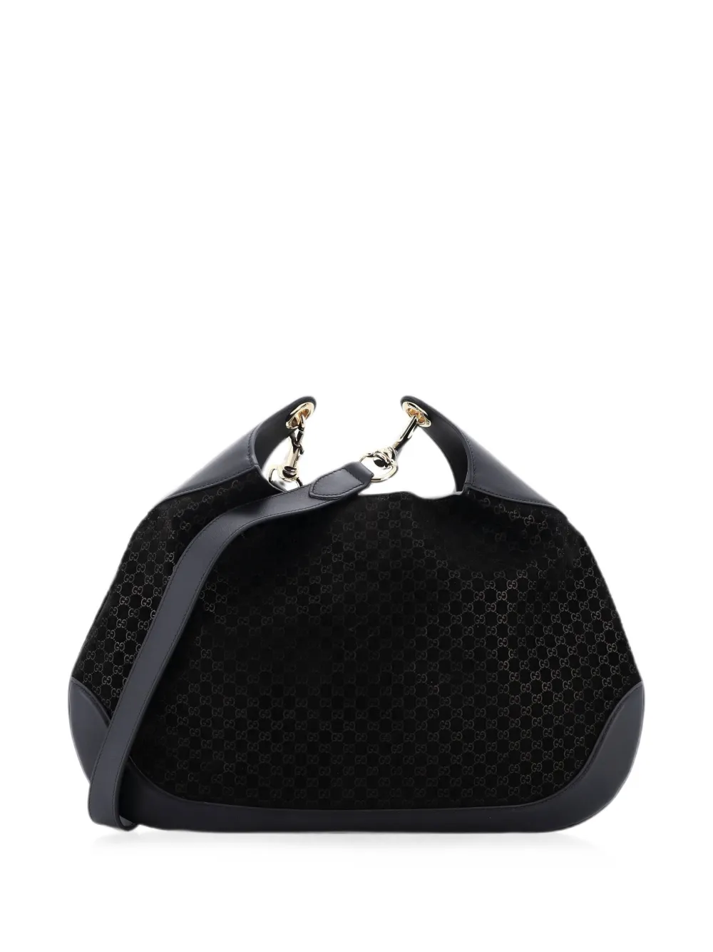 Gucci Pre-Owned Mittelgroße B GG Wildleder-Schultertasche - Schwarz