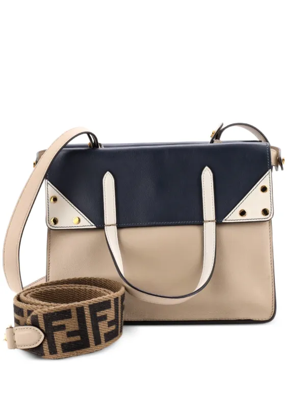 Fendi Pre-owned Flip Leather Small Tote Bag in Multicolour