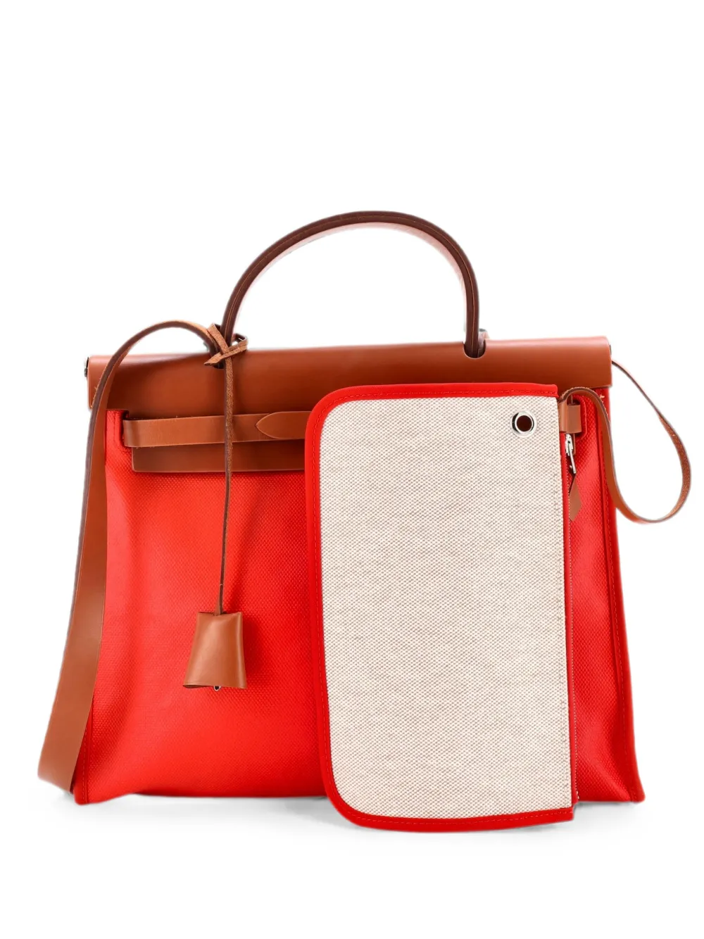 Hermès Pre-Owned Borsa a spalla Herbag Zip Berline Vache in tela e pelle 31 - Marrone