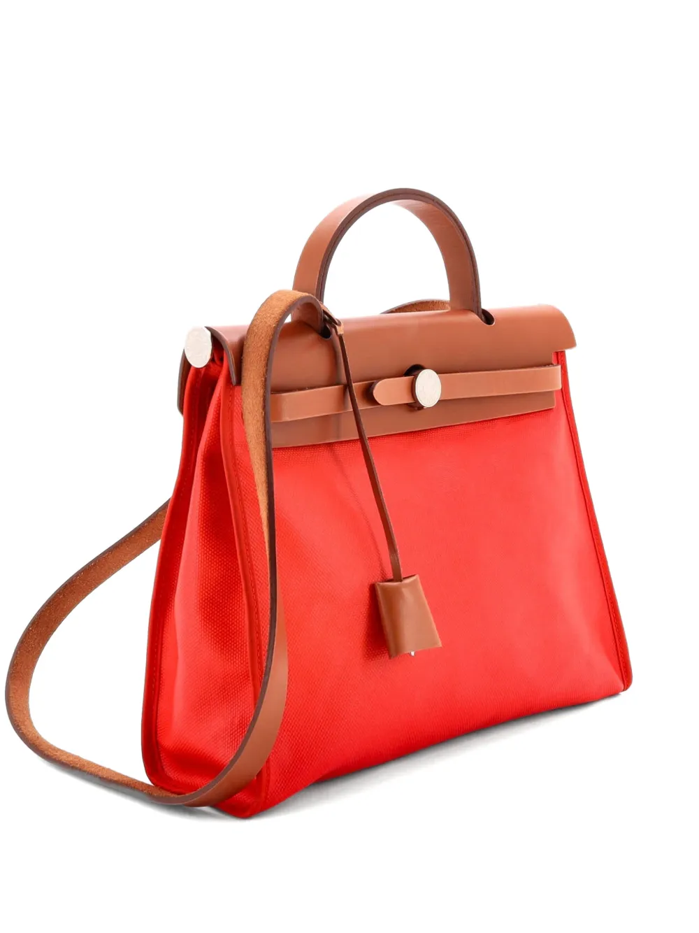 Hermès Pre-Owned Herbag Zip Berline Vache Schultertasche aus Canvas 31cm - Braun