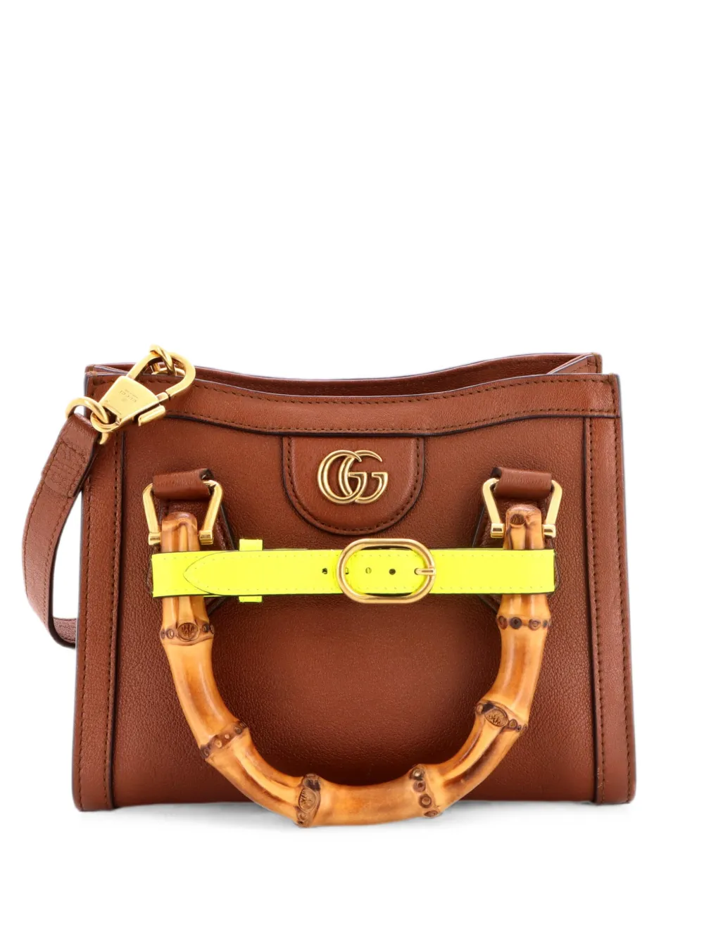 Gucci Pre-Owned Borsa a tracolla Diana NM Bamboo mini in pelle con manico - Marrone
