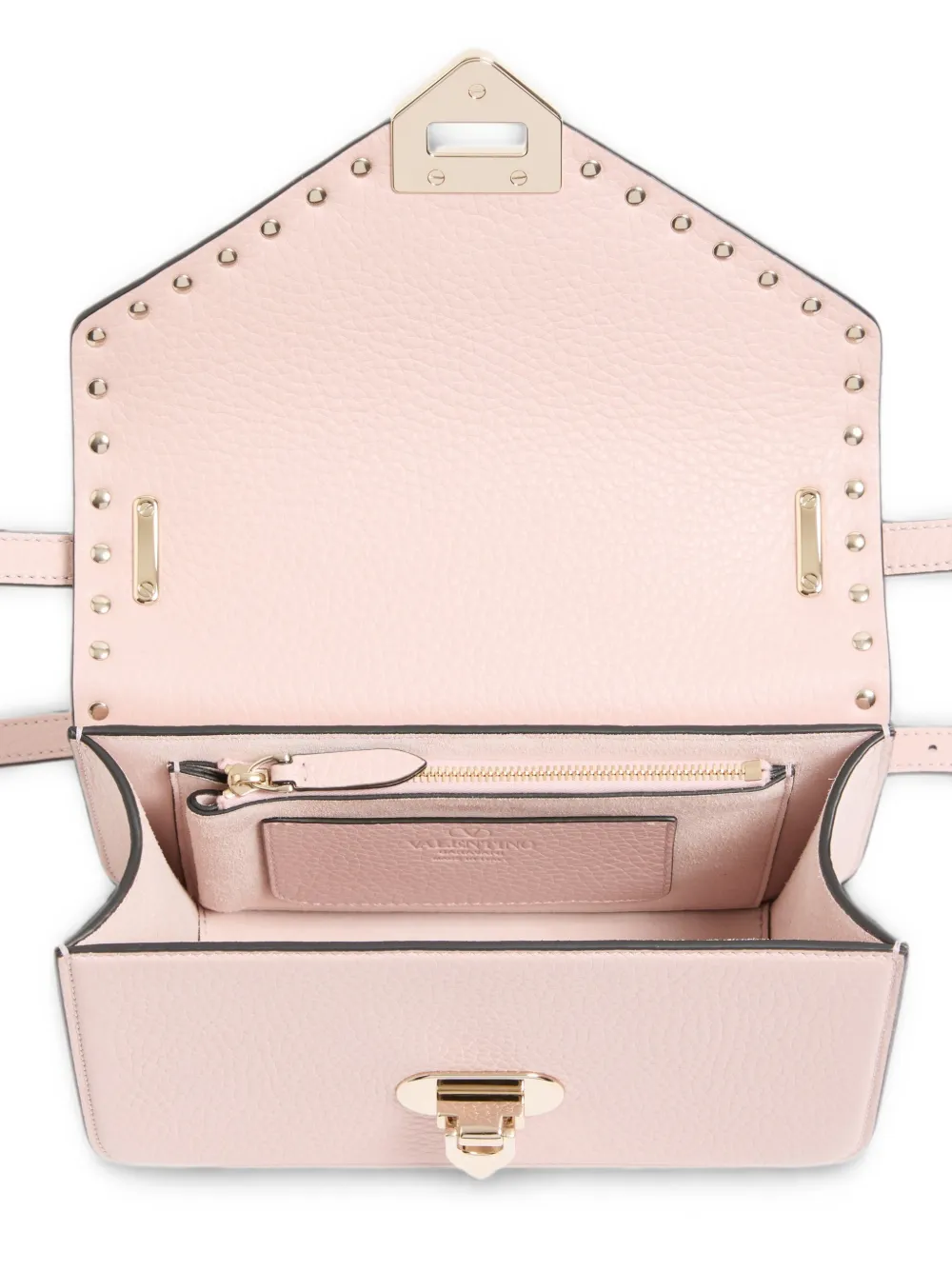 Valentino Garavani Kleine Rockstud leren schoudertas Roze