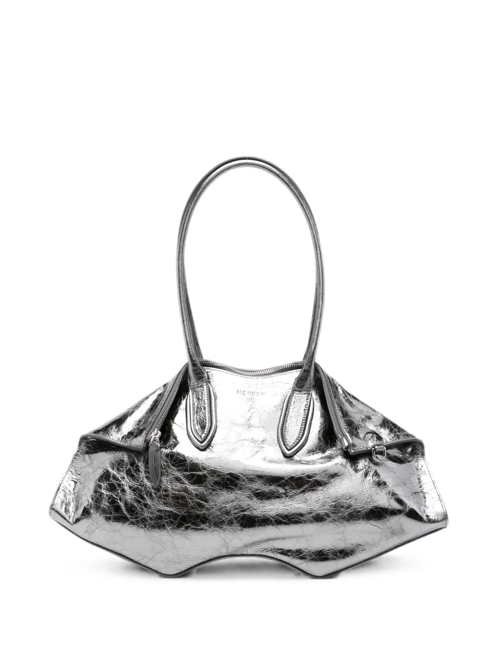 Alexander McQueen Manta metallic shoulder bag - Argento
