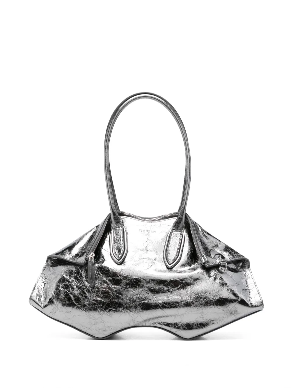 Alexander McQueen Manta metallic shoulder bag - Silber