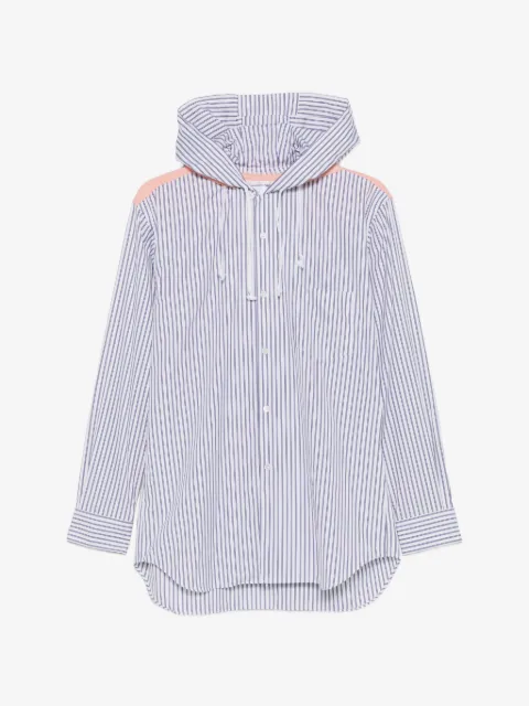 Comme Des Garçons Shirt striped double-hood shirt