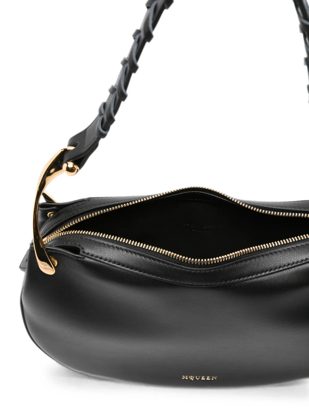 Alexander McQueen Wishbone schoudertas Zwart