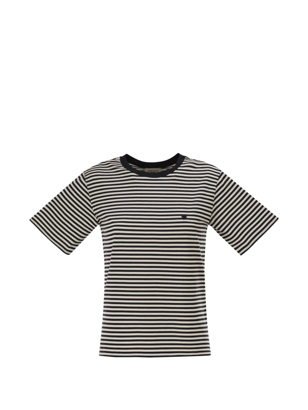 Weekend Max Mara striped embroidered-logo T-shirt - Nero