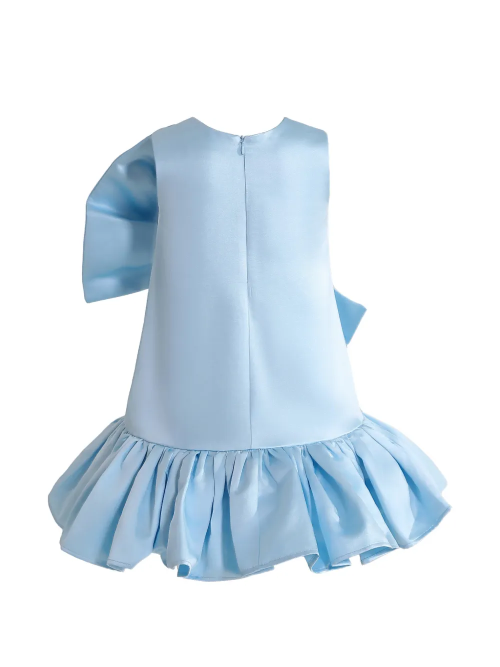 Tulleen Dahlielle jurk met ruches en oversized strik Blauw