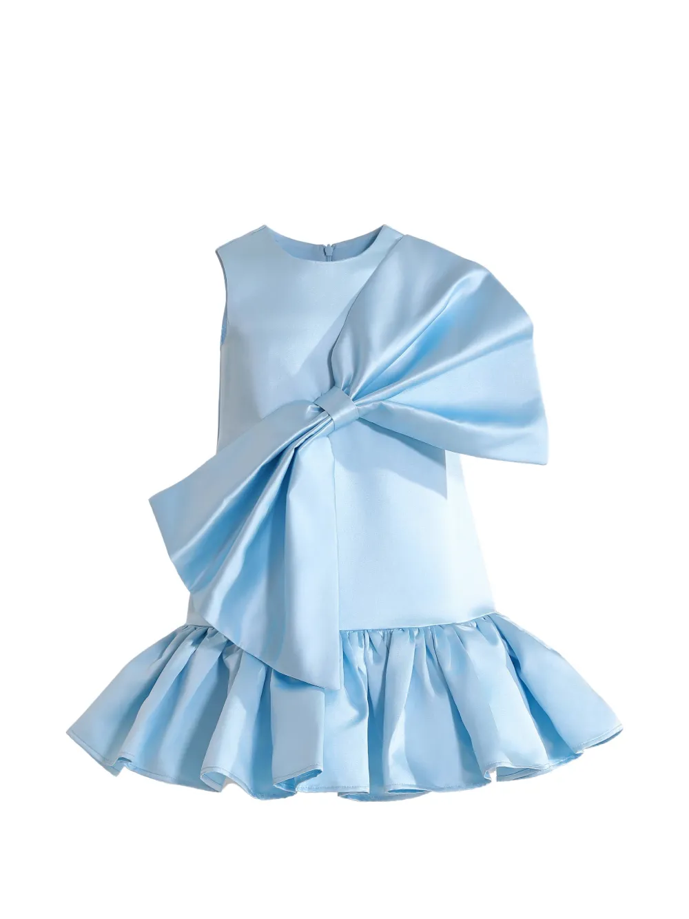 Tulleen Dahlielle oversized-bow ruffled dress - Blu