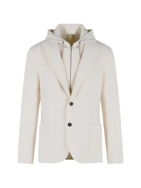 Eleventy hooded single-breasted jacket