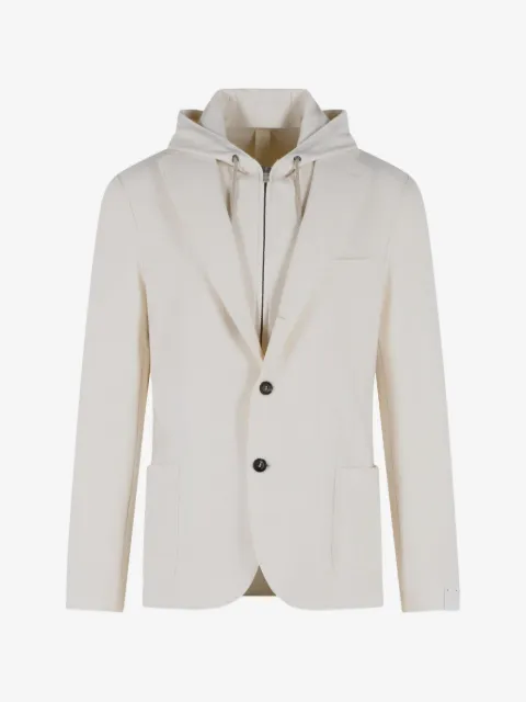 Eleventy hooded single-breasted jacket