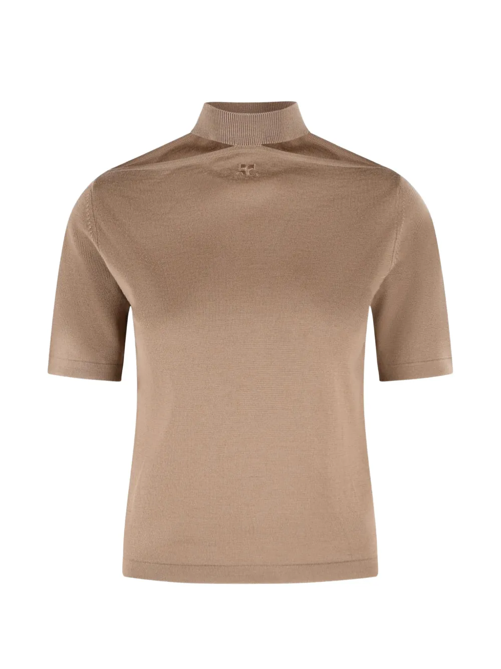 Courrèges short-sleeve embroidered top - Toni neutri