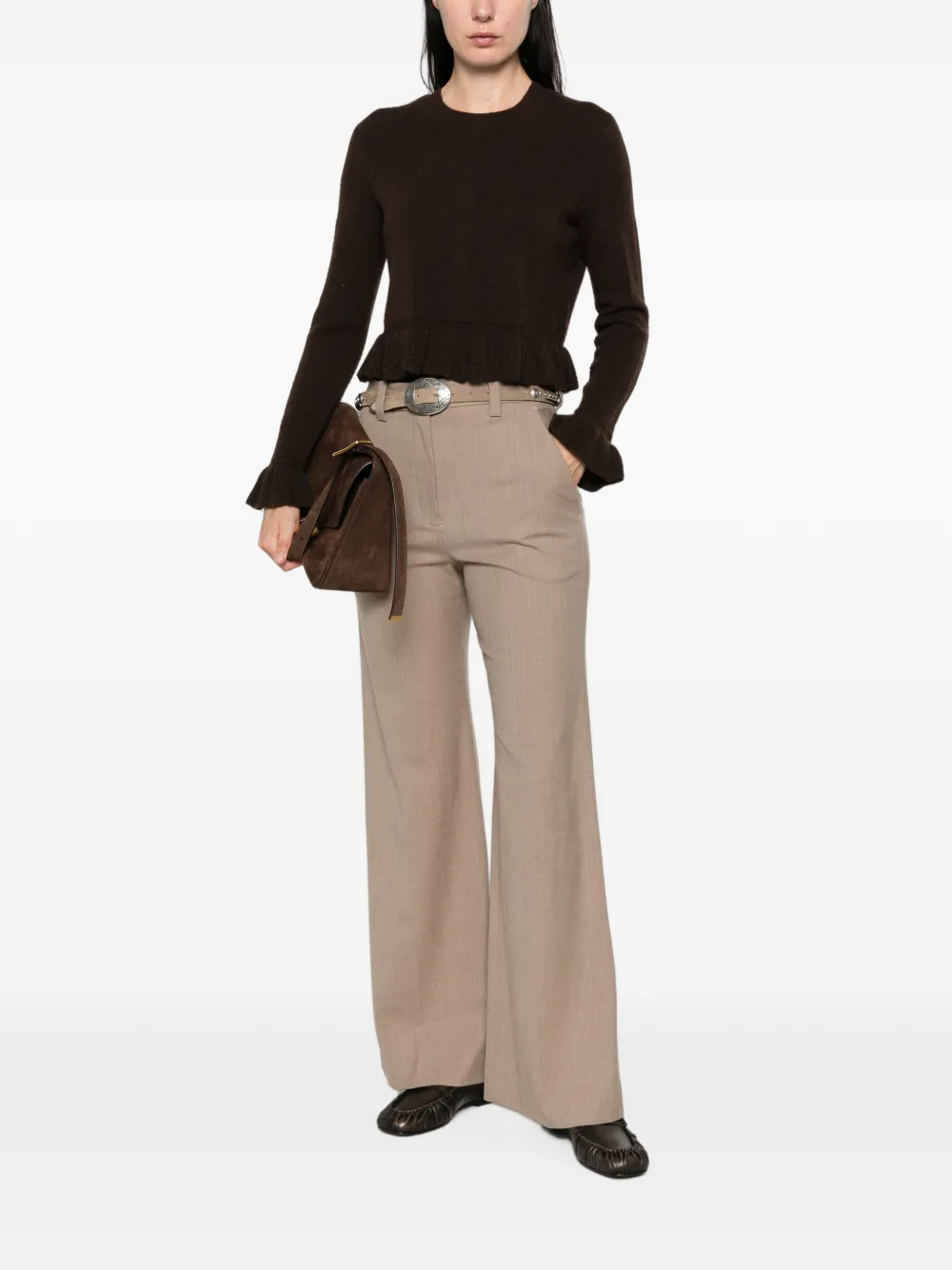 Maje Geplooide broek Beige