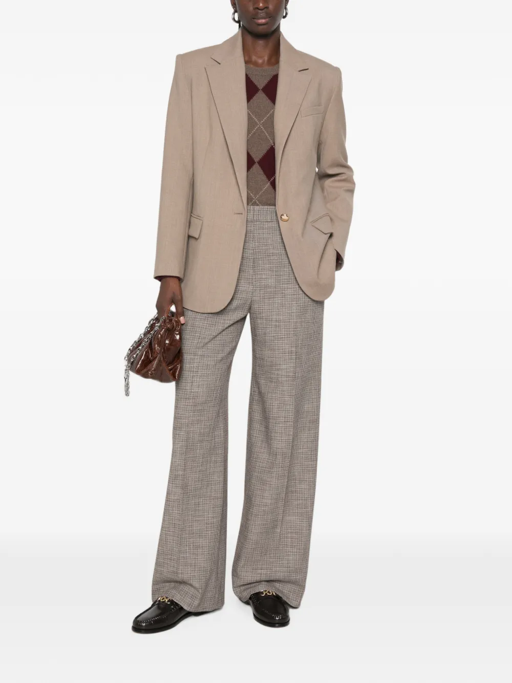 Maje Blazer met enkele rij knopen Beige