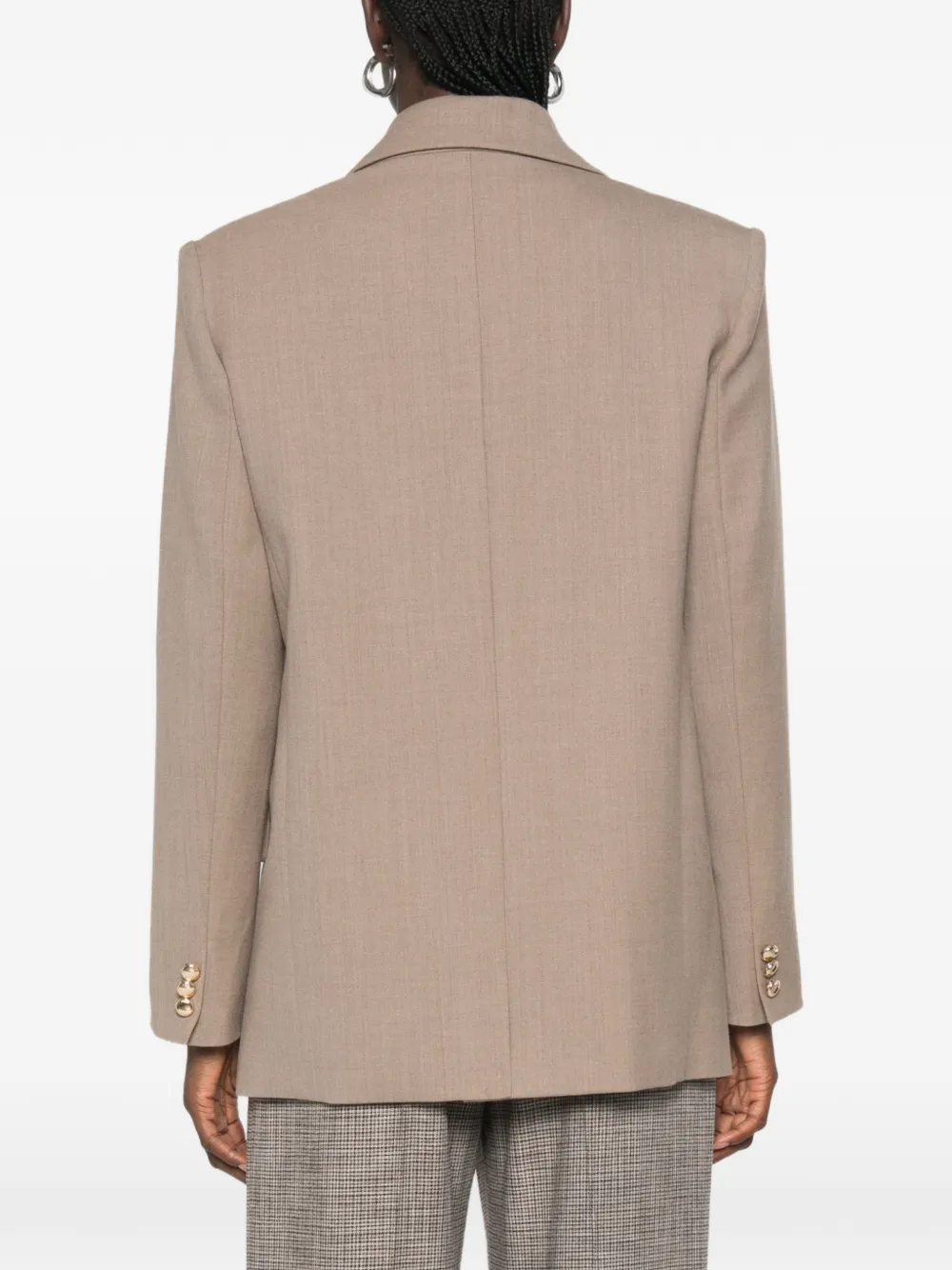 Maje Blazer met enkele rij knopen Beige