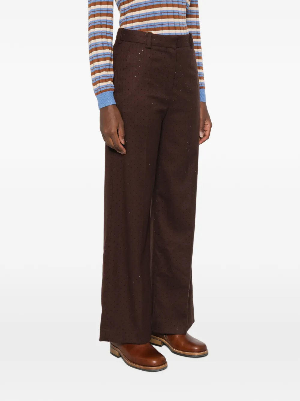 Maje Straight broek Bruin