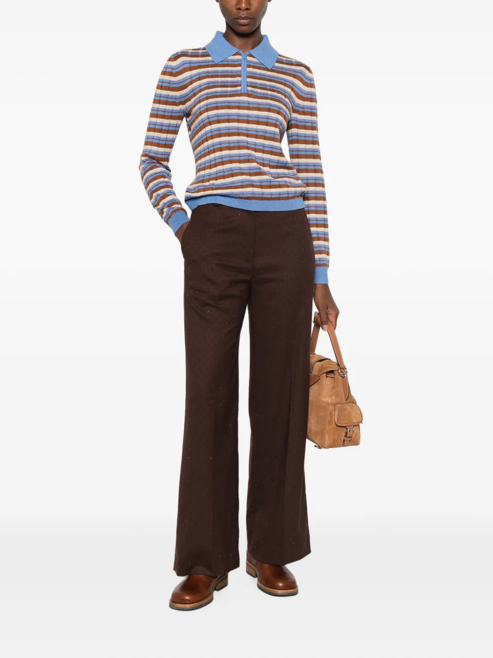 Maje Straight broek Bruin
