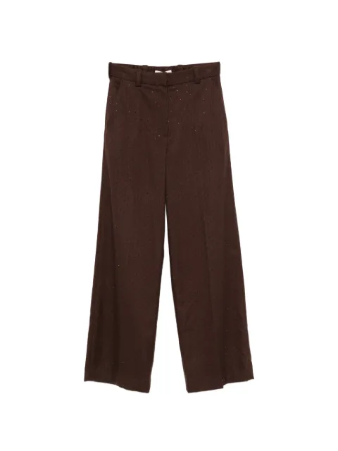 Maje pantalones rectos con detalles de strass