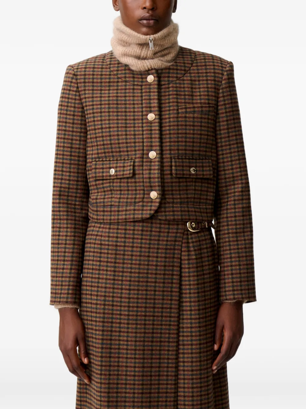 Claudie Pierlot Straight geruit jack Bruin