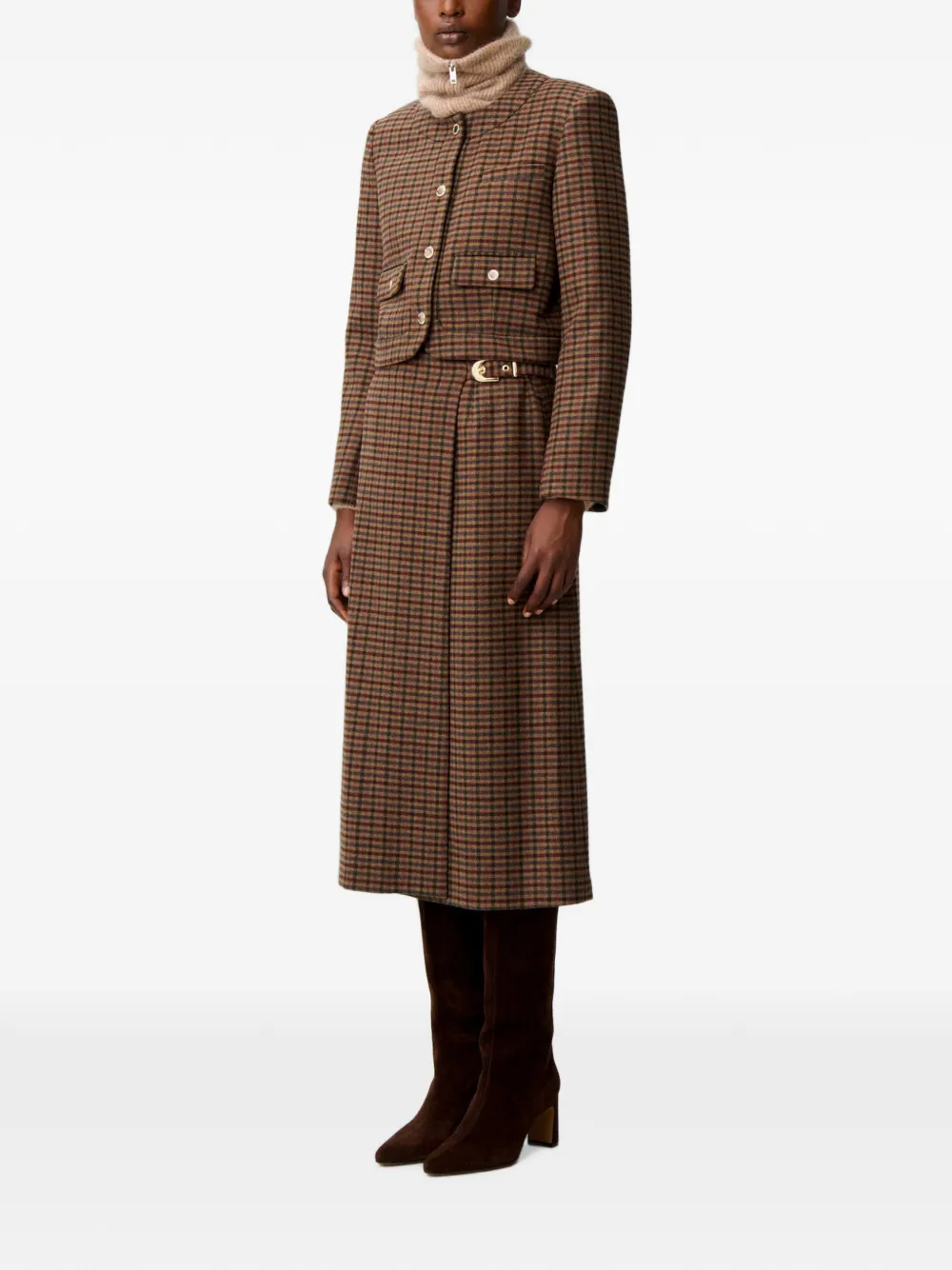 Claudie Pierlot Straight geruit jack Bruin