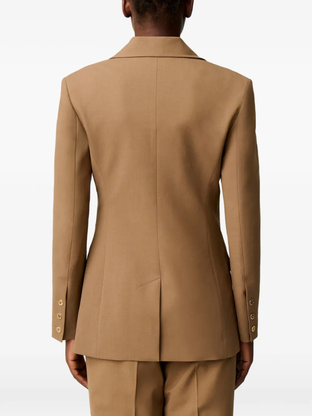 Claudie Pierlot Blazer met knoopsluiting en gekerfde revers Beige